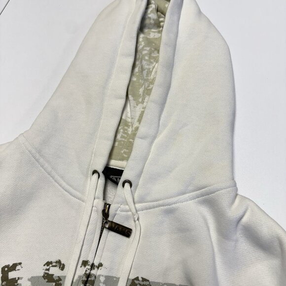 Vintage Y2K Vans Skate Hoodie Sweatshirt Mens Large 23x26 White Skateboard Zip - Picture 9 of 12